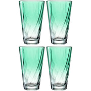 Set di 4 bicchieri, capacità 300 ml, color verde, a forma conica, adatti al lavaggio in lavastoviglie