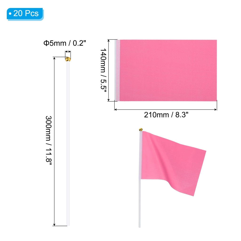 20 bandierine mini sublimabili, rosa tenue, 30 cm, per decorazioni