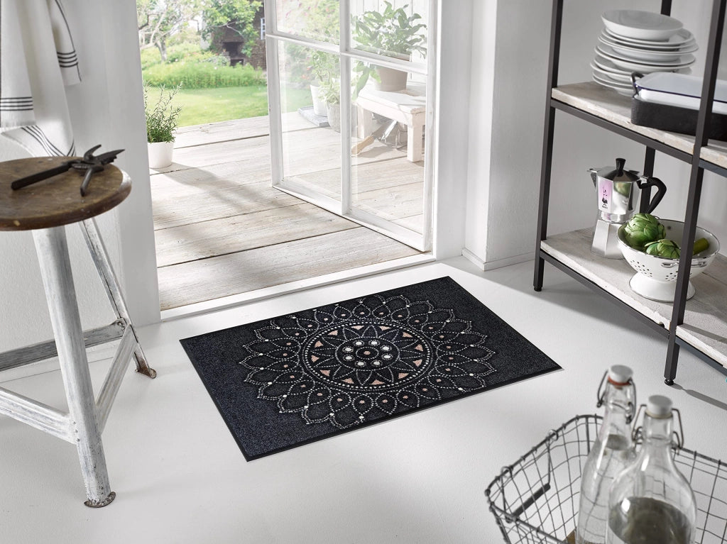 Tappeto Deurmat, dimensioni 50x75 cm, forma rettangolare, colore grigio, lavabile