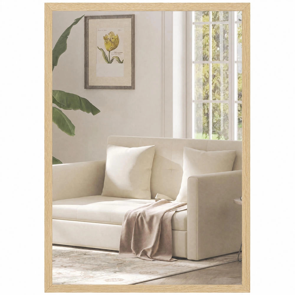 Specchio da parete rettangolare 40 x 60 cm con cornice in MDF specchio decorativo da appendere facile da montare viti incluse