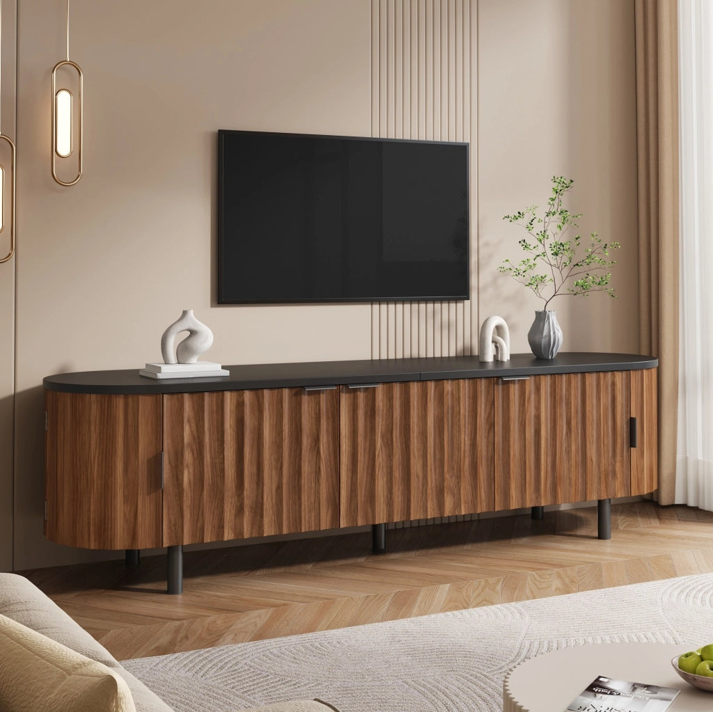 Mobile TV moderno 170 cm noce in MDF con 5 ante