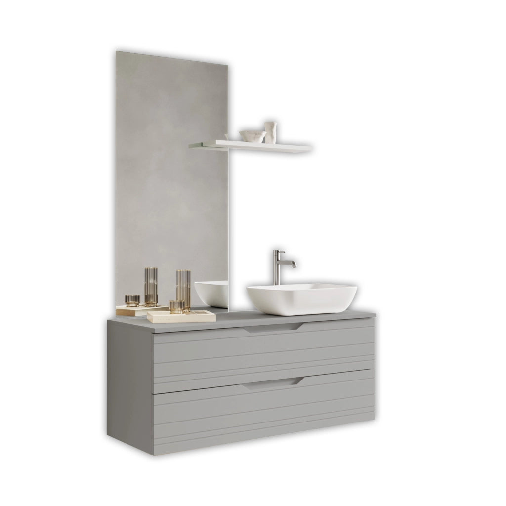 Composizione 4 pezzi SOLMIRA grigio