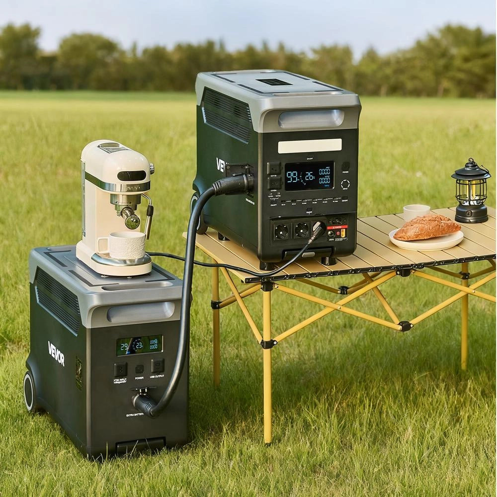 Q3600Pro Centrale Elettrica Portatile 3600W 3840Wh Batteria LiFePO4 10 Uscite Generatore Solare per Camper Campeggio Casa Nero Grigio