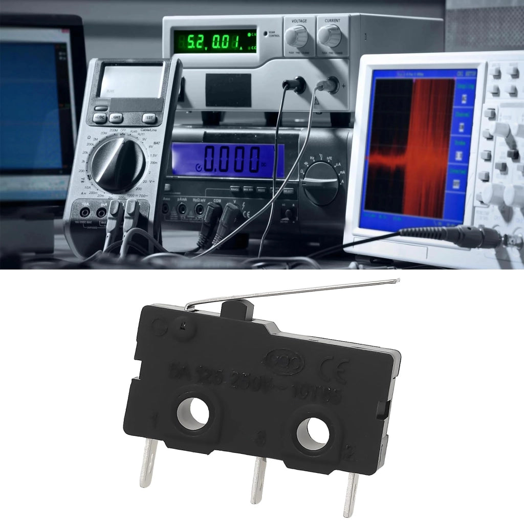 10 microinterruttori miniaturizzati, 5A, 125/250V, con leva, modello KW11-3Z