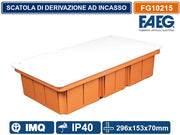 CASSETTA DI DERIVAZIONE DAINCASSO PER PARETI IN MURATURA 296X153X70 COPERCHIO E VITI IP40 PT7