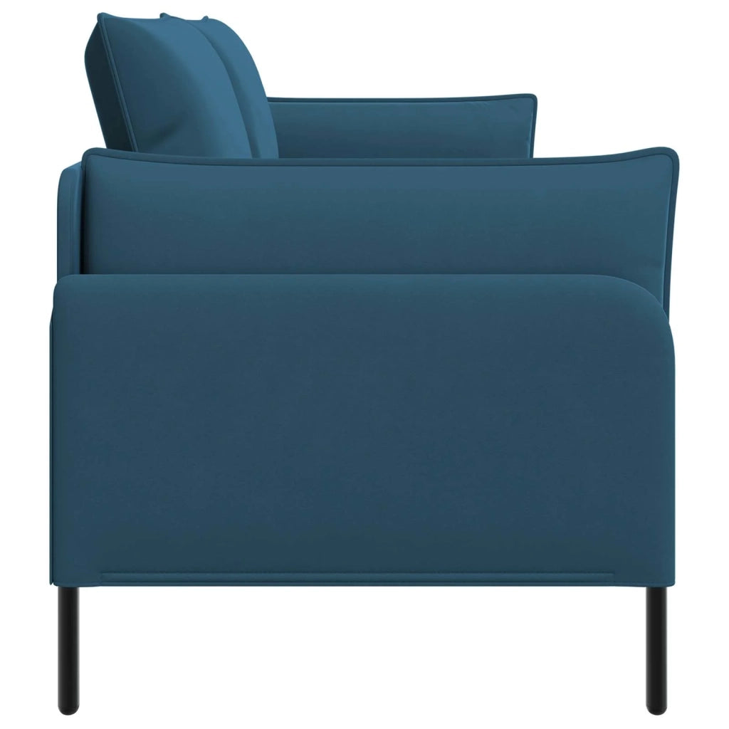 Divano 3-Persone 3 posto Blu 222 x 81 x 89 cm Velluto 42048651