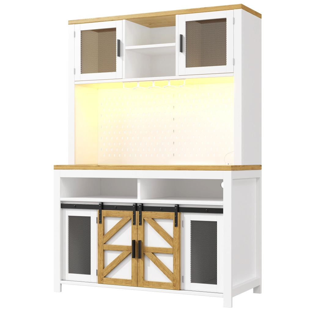 Armadio alto da cucina con porta USB bianco 120 cm