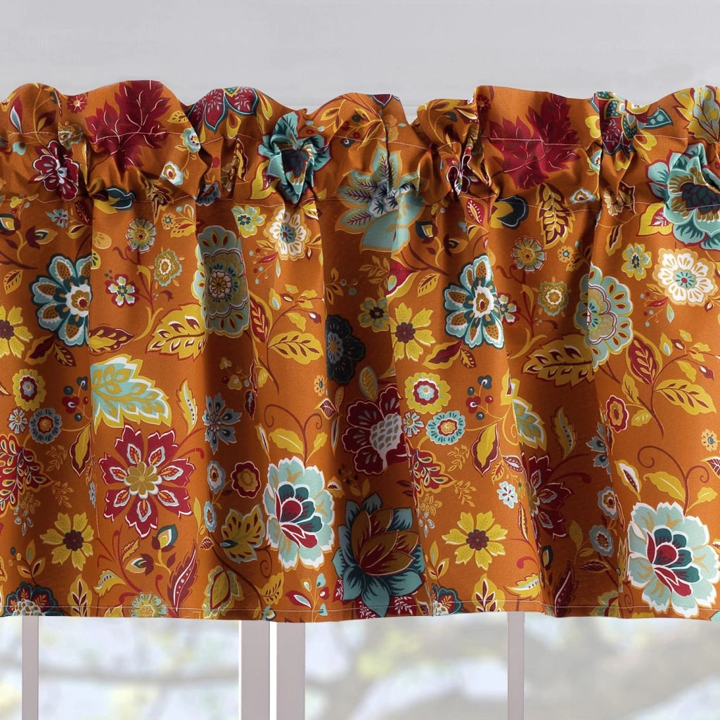 Tenda per finestra, dimensioni 48,3 x 213,4 cm, 1 pannello, motivo floreale, con elementi vegetali