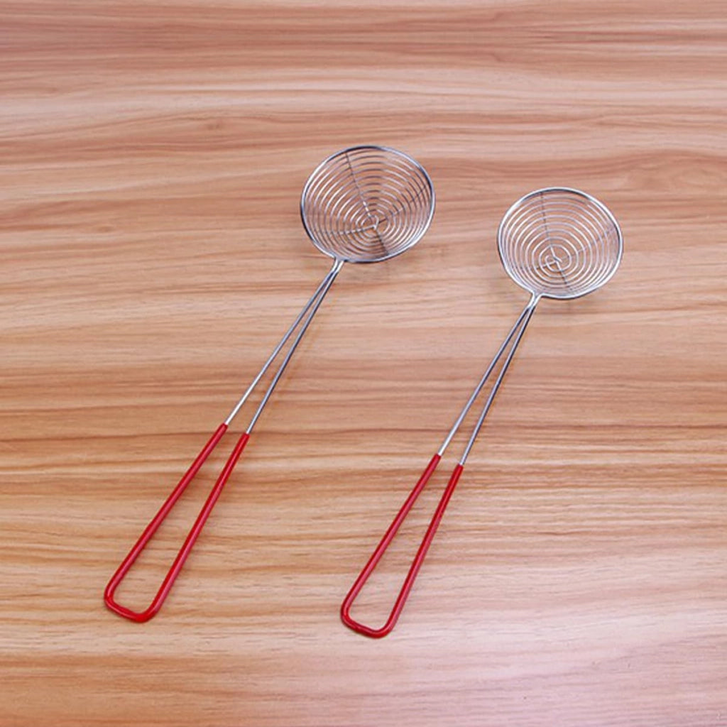 Set di due cucchiai in acciaio inossidabile per schiuma, due dimensioni, colino da cucina