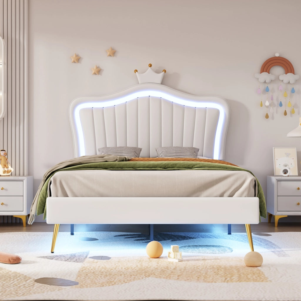 Letto per bambini 90 x 200 cm bianco con testiera a conchiglia