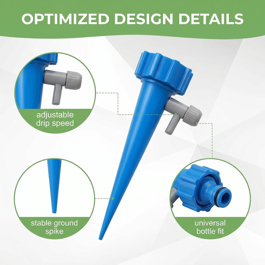 Kit di irrigazione a goccia automatico, composto da 40 elementi, regolabile, per piante