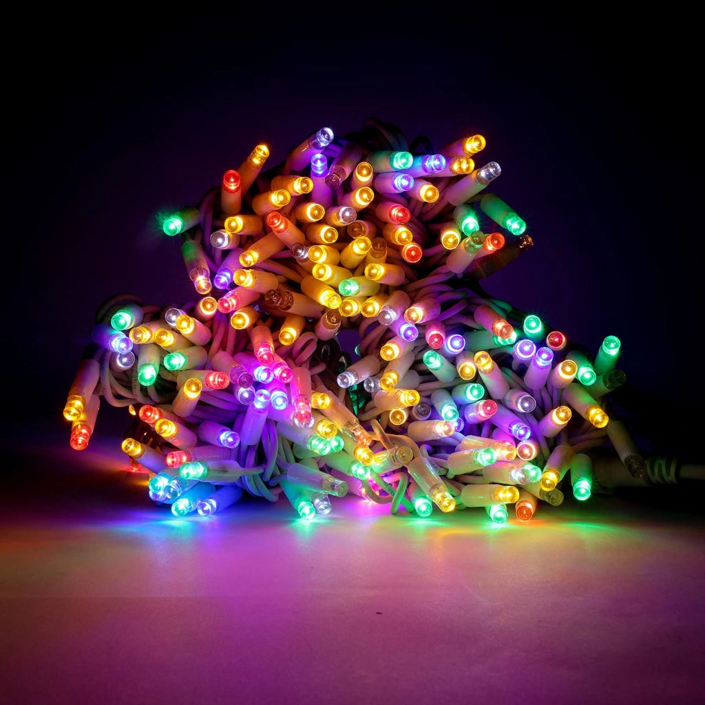 Catena luminosa a LED, 30 metri, 300 LED, multicolore, per interni ed esterni