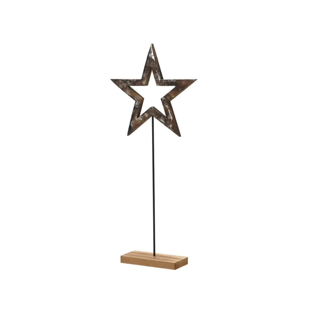 Stella decorativa in MDF su base in legno 29,5 × H65 cm