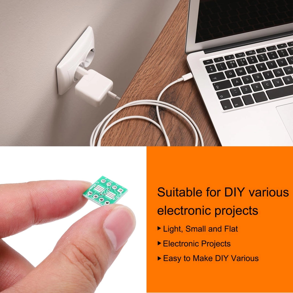 Adattatore SOIC-8 a DIP-8, confezione da 15 pezzi, dimensioni 12x12 mm, colore verde