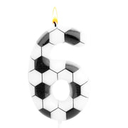 Candela a forma di numero 6, alta 11 cm, per torte a tema calcistico