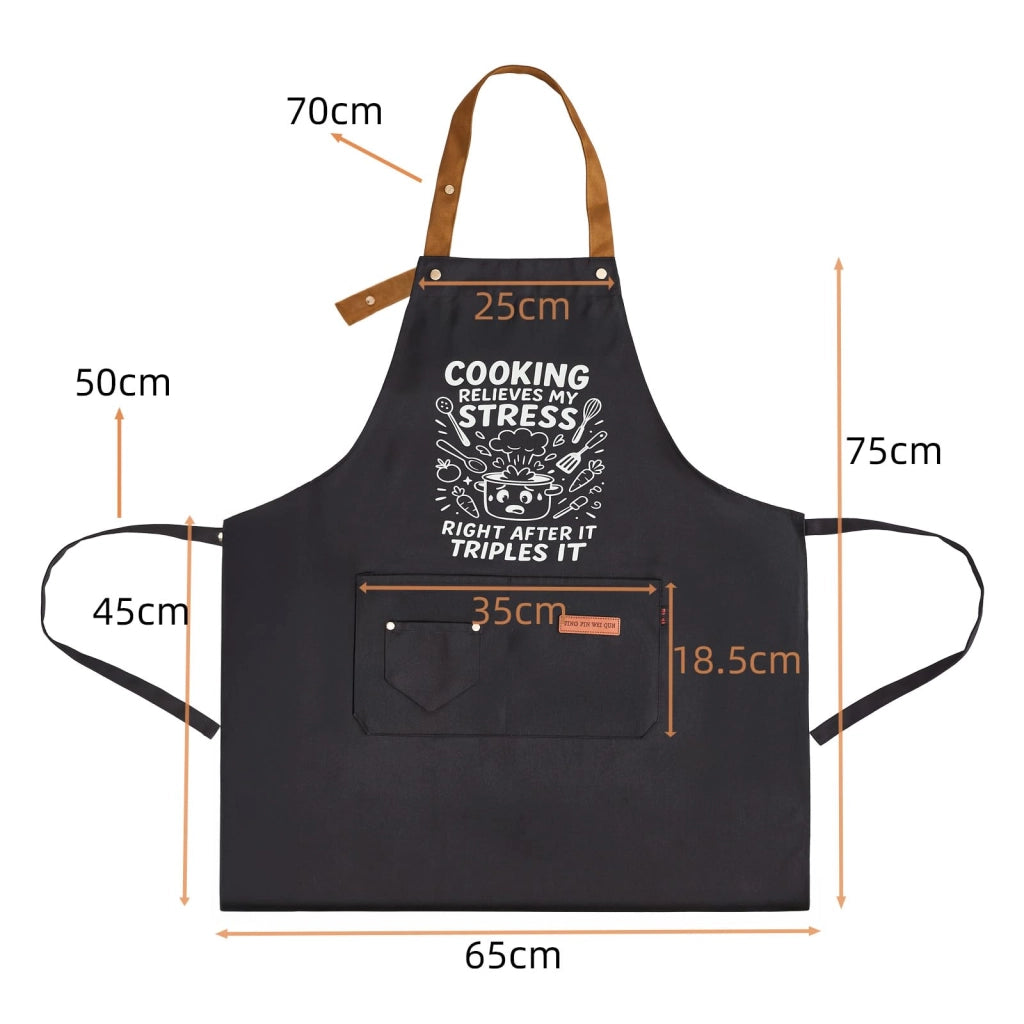 Grembiuli da cucina neri con scritta, dimensioni 65x75 cm, idrorepellenti, unisex