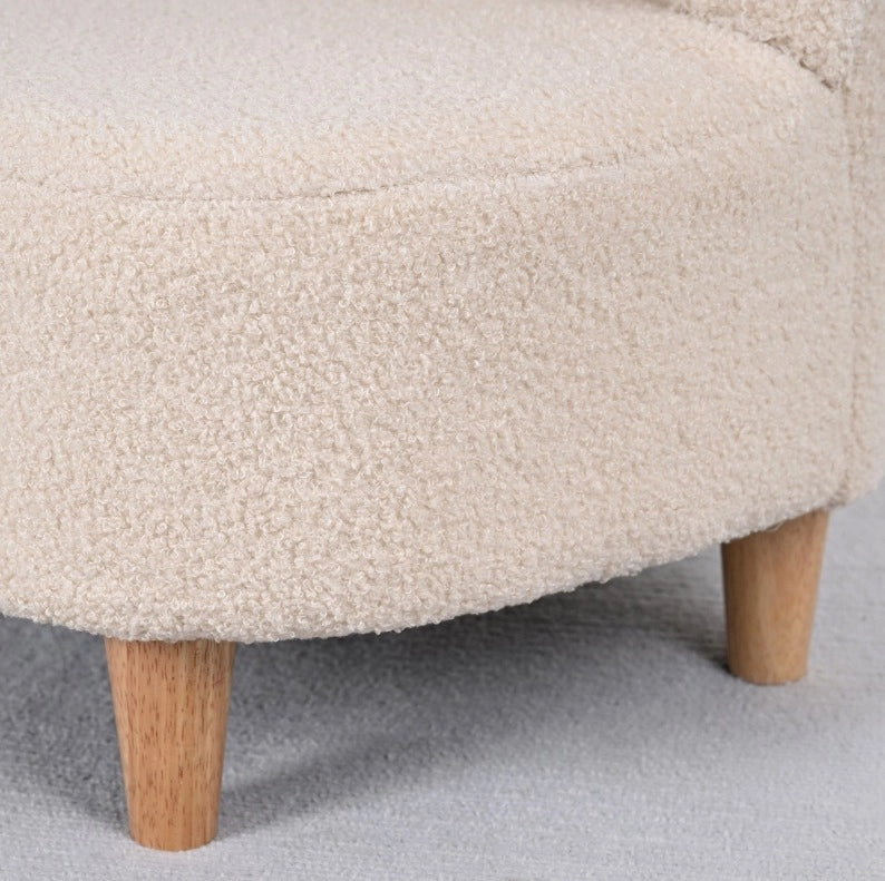 POLTRONCINA per bambini 47x43x53 cm in pile beige con orecchie da orso
