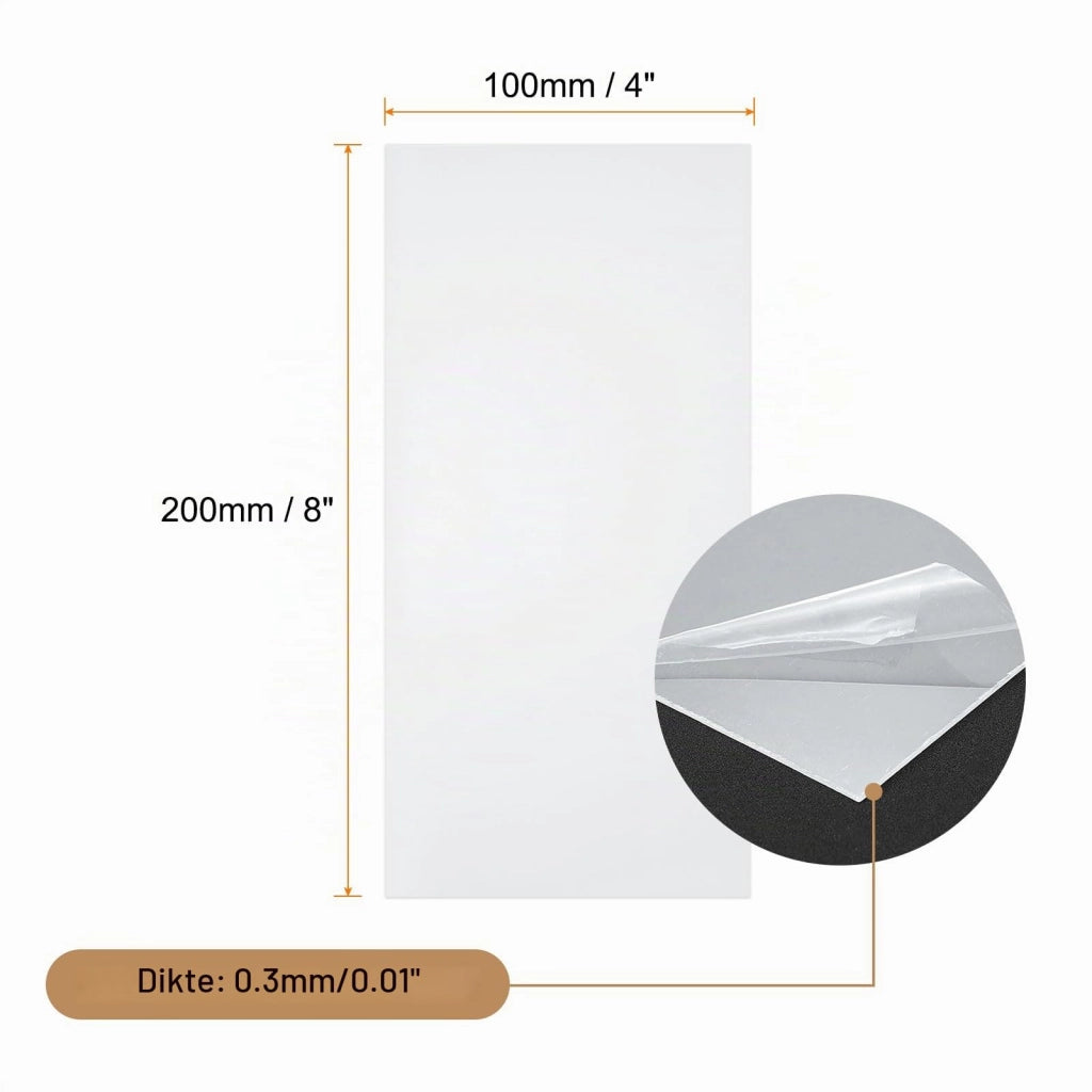 Lastre di plastica, 10 pezzi, dimensioni 20,3 x 10,2 x 0,3 cm, trasparenti