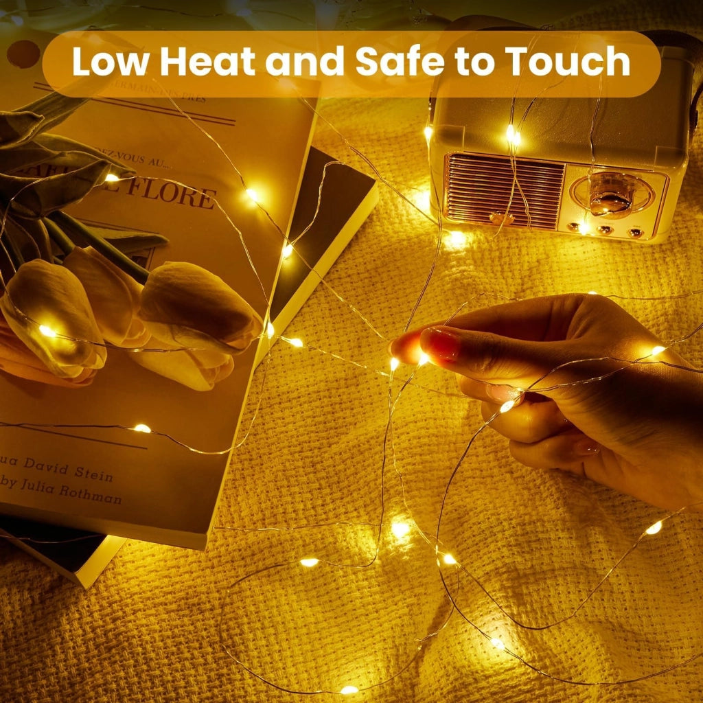 Catena luminosa a LED, lunghezza 3 metri, 30 LED, luce bianco caldo, con timer, grado di protezione IP65 (resistente all'acqua)