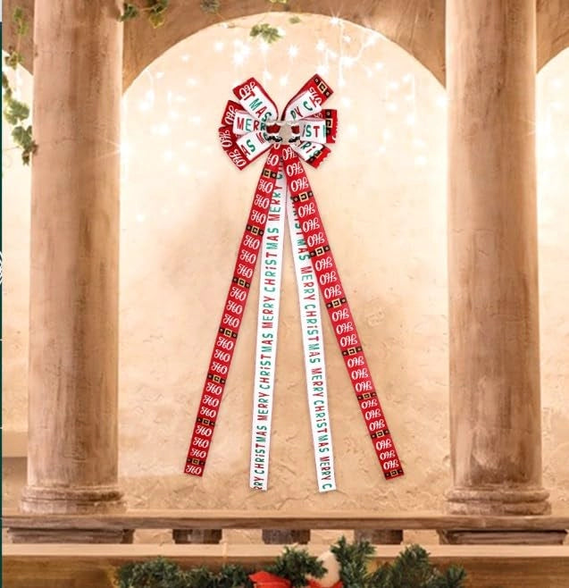 Nastro decorativo per albero di Natale, rosso, 139 cm, 1 pezzo, per decorazioni fai-da-te