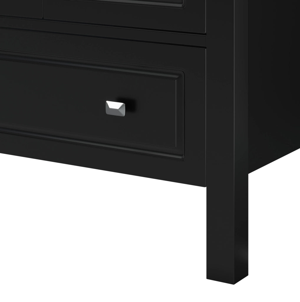 Mobile bagno da terra nero con lavabo in ceramica 62 × 47 × 90 cm