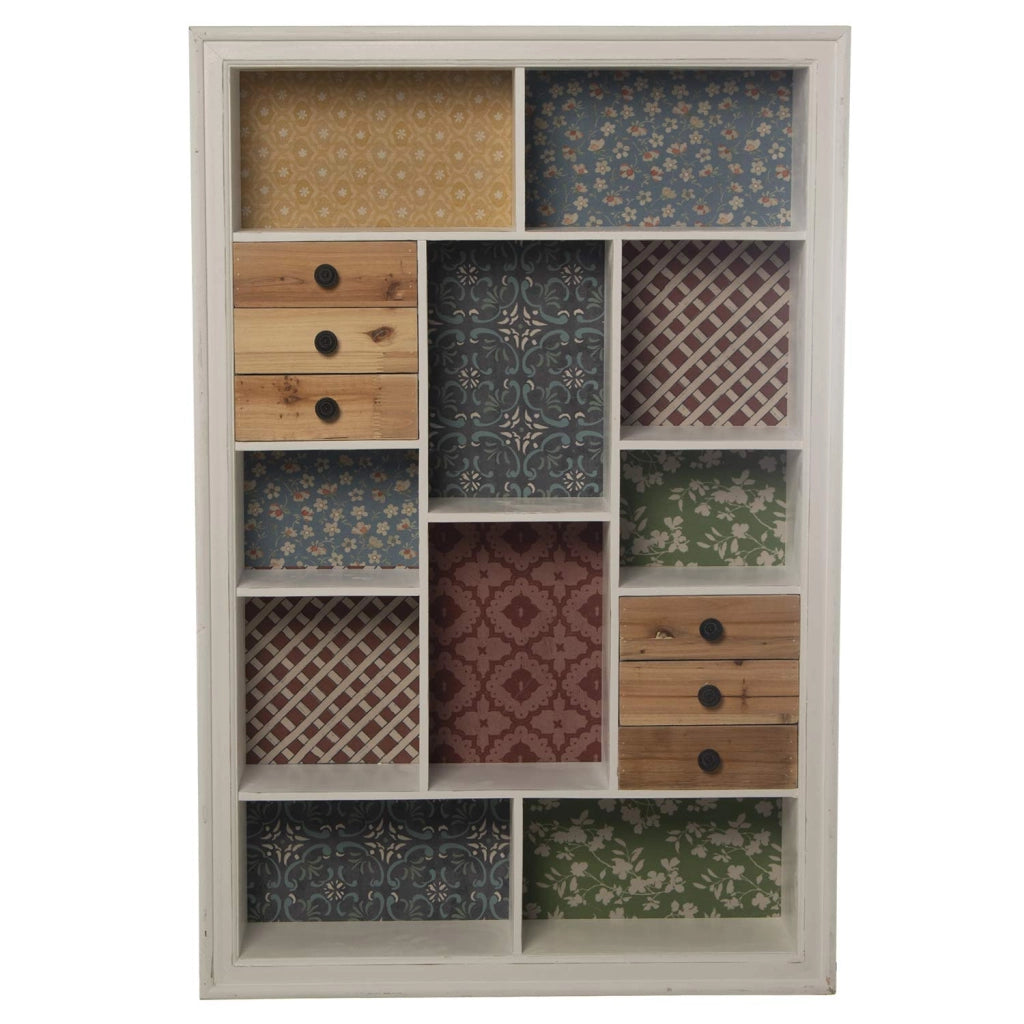 Comodino con 6 cassetti, in legno, dimensioni 68x17,5x103 cm, disponibile in diversi colori