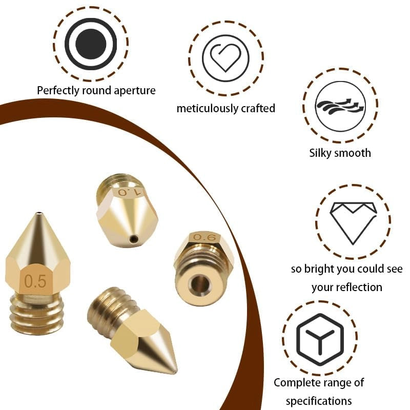 Set di 30 ugelli in ottone, da 0,2 a 1,0 mm, per stampanti 3D