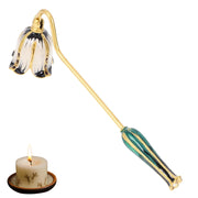 Spegni candele con motivo floreale, in acciaio inossidabile, 1 pezzo, colore verde