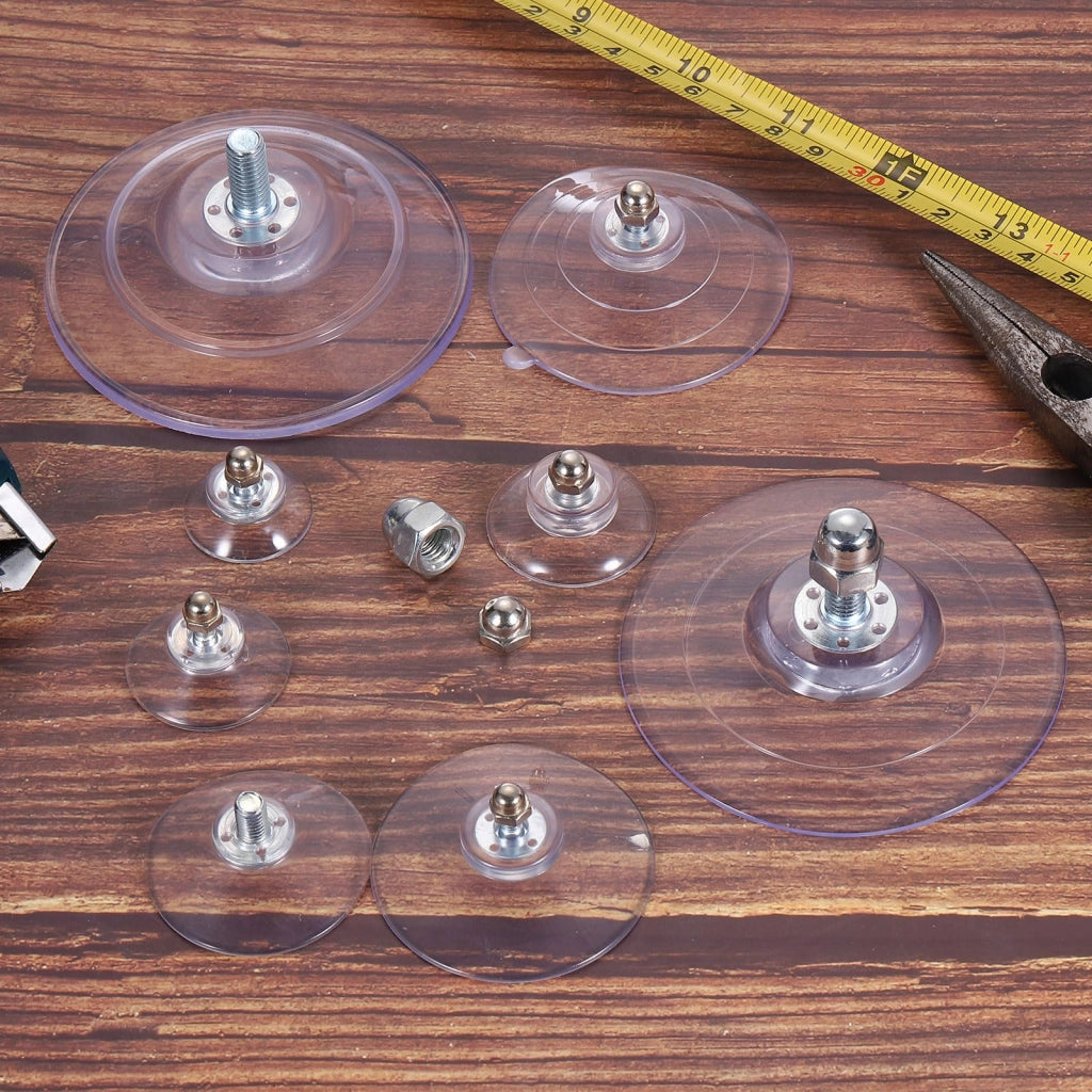 Bocchette per vetro, 10 pezzi, 34 mm, trasparenti, con vite M5