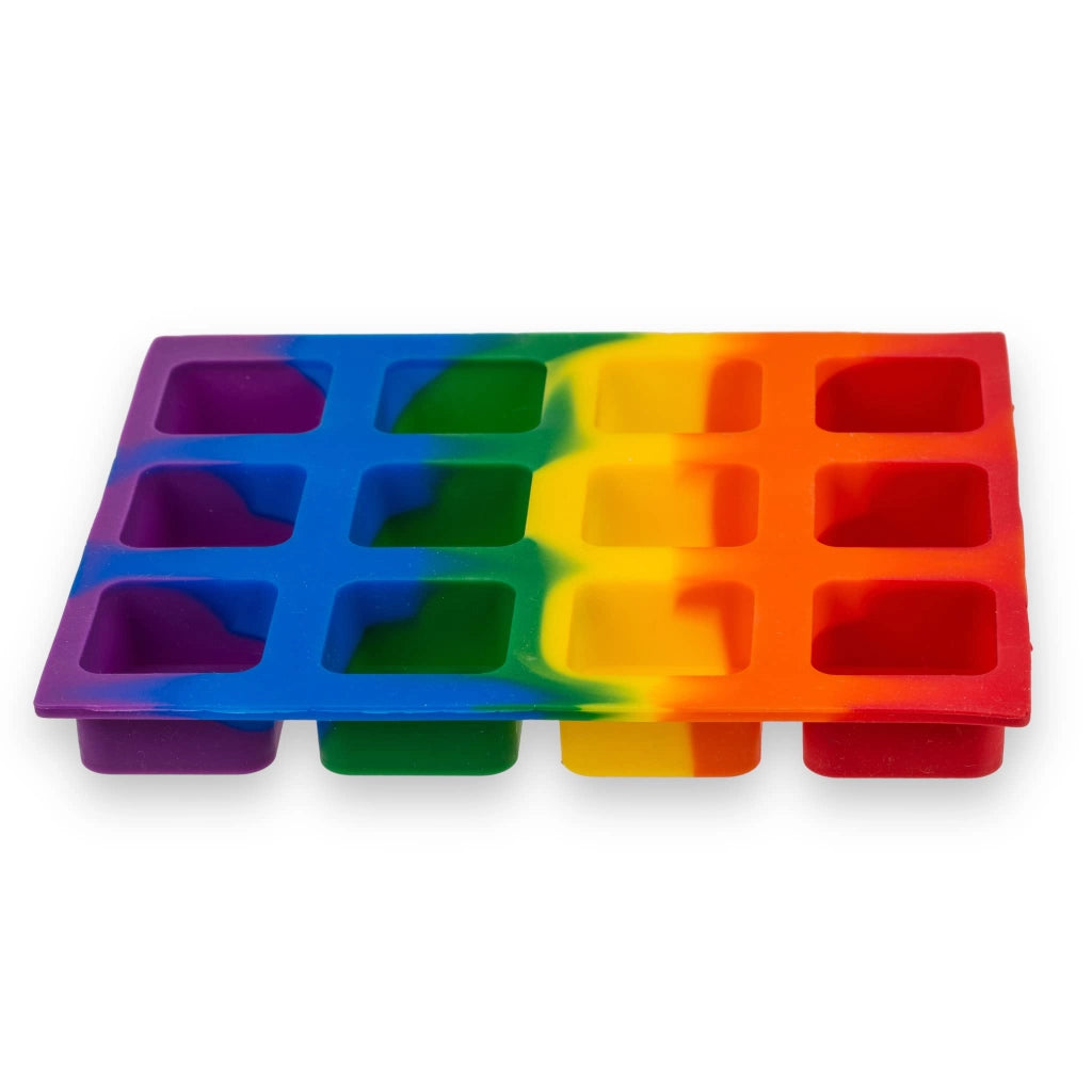 Stampo per cubetti di ghiaccio in silicone arcobaleno per 12 cubetti – circa 17 x 14 x 2 cm