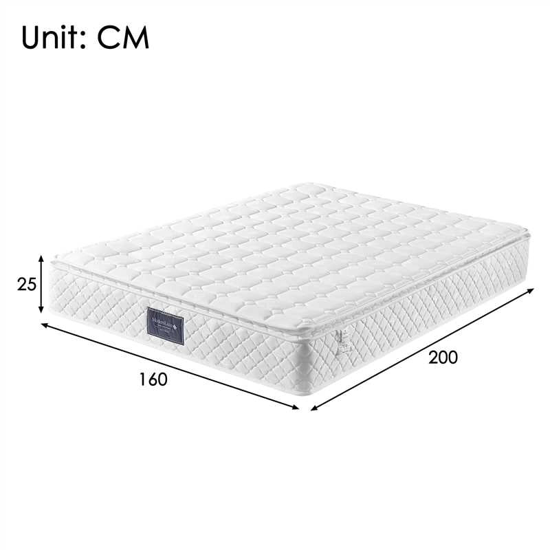 Materasso a molle insacchettate 7 zone H3 in poliestere bianco, 160 × 200 cm
