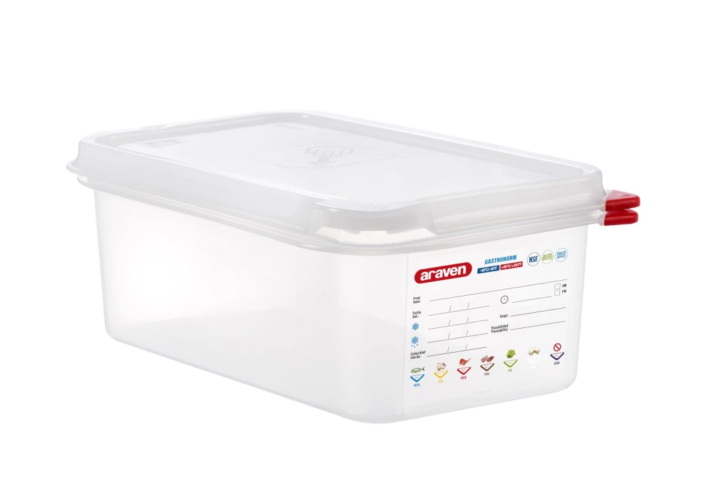Contenitore ermetico da 2,8 litri, rettangolare, in plastica PP, colore giallo