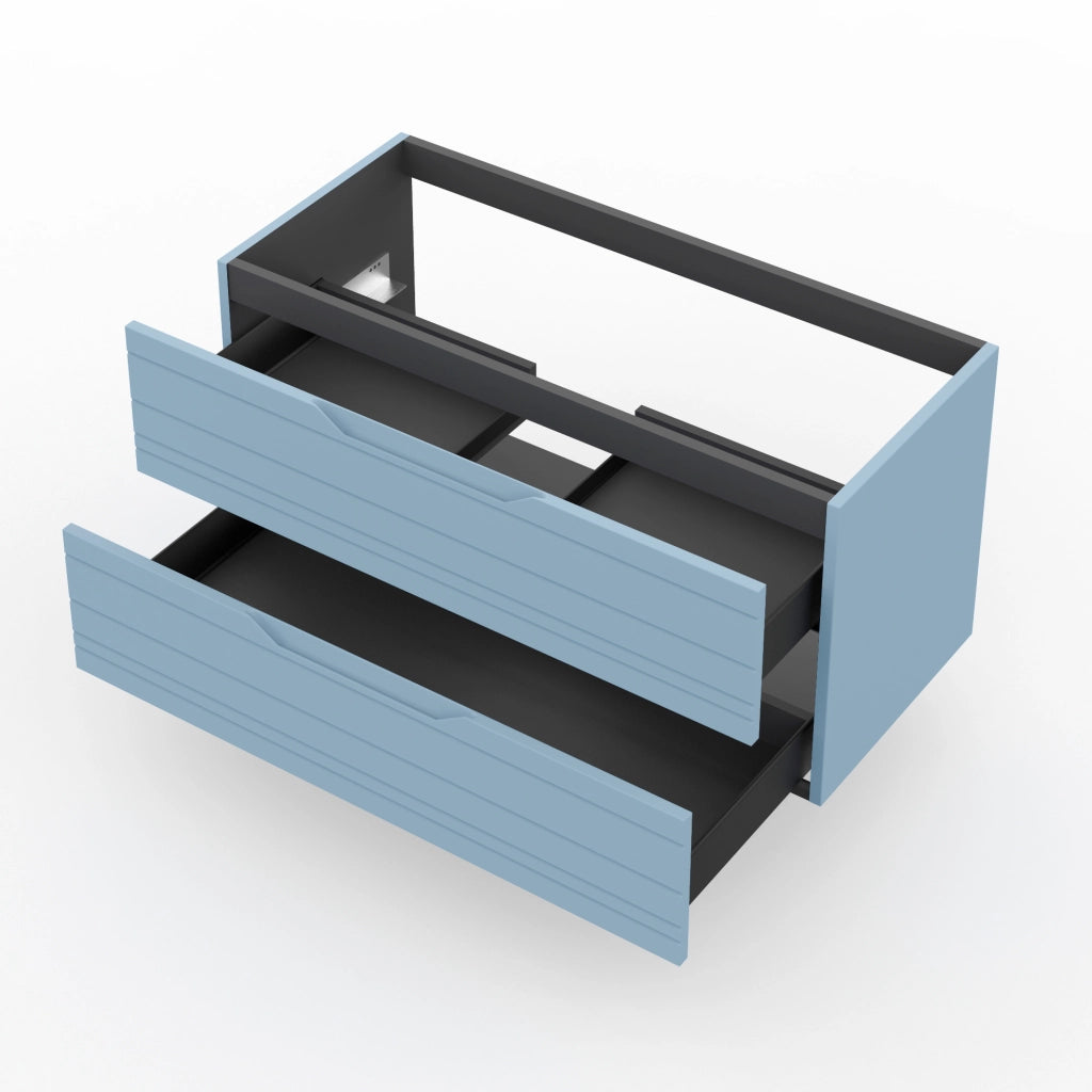 Base portalavabo 2 cassetti SOLMIRA azzurro tiffany