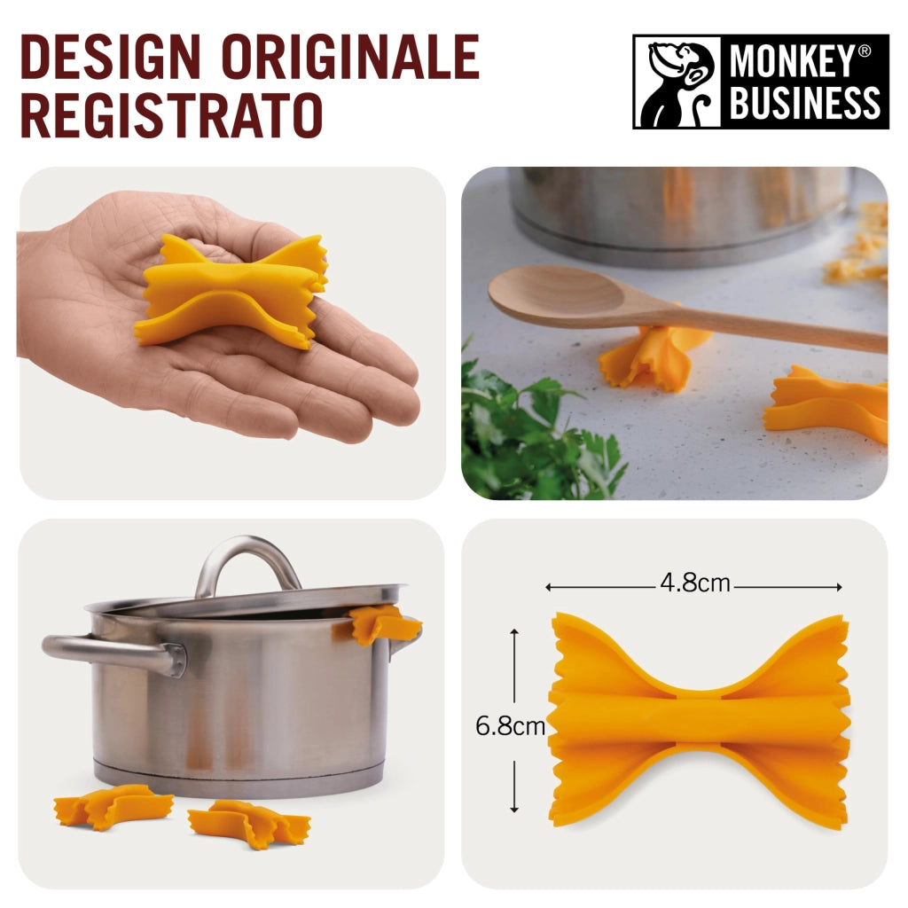 Coperchio universale in silicone 3-in-1, con funzione di supporto per cucchiai e sottobicchiere, motivo "Farfalle", set da 3
