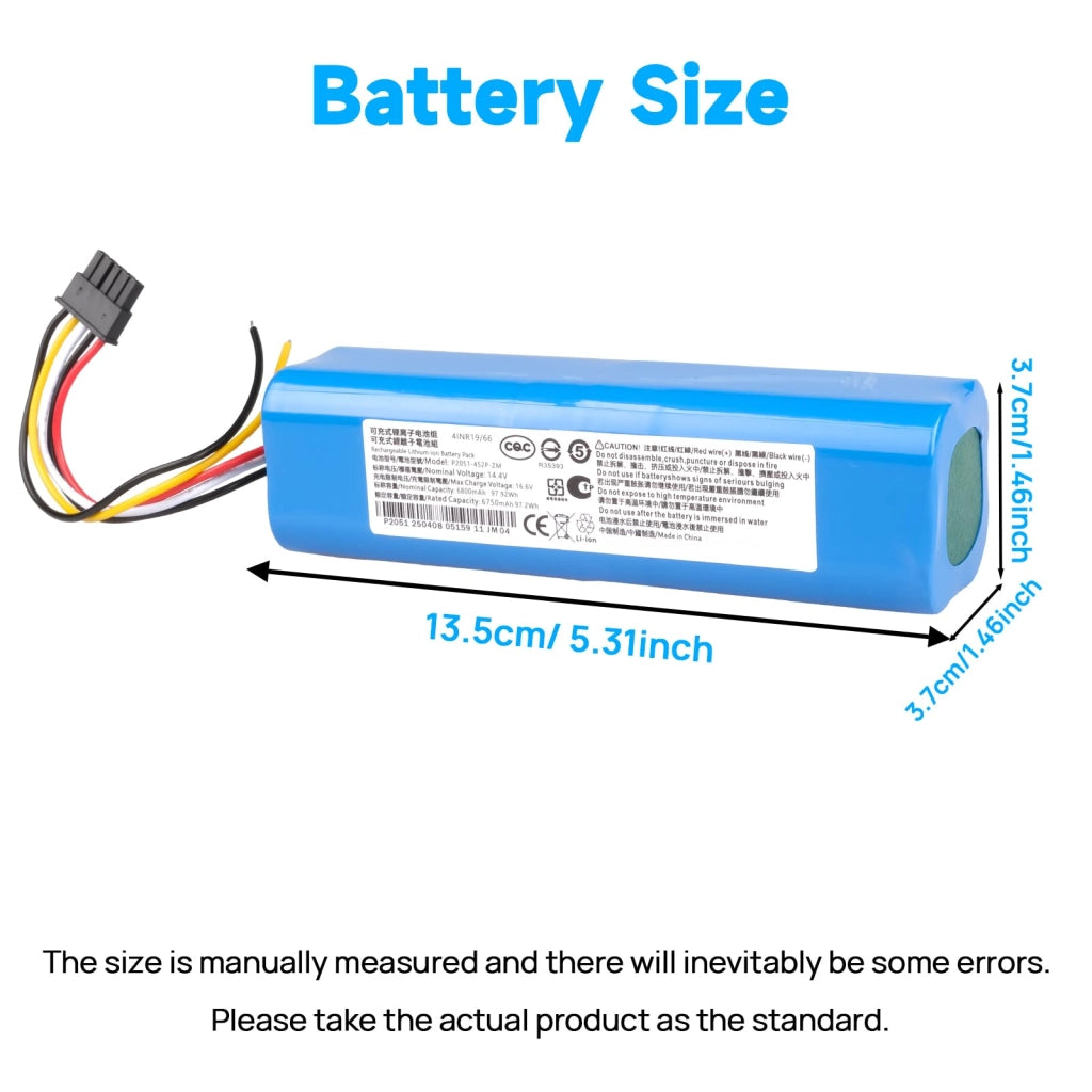 Batteria da 6800mAh, 14,4V, compatibile con i modelli Cecotec Conga 4090, 4490, 4590 e 4690