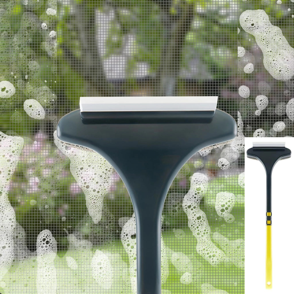 Spazzola detergente 2-in-1 per finestre, 46 cm, gialla, adatta per vetri e piastrelle
