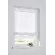 Tenda plissettata in lino, colore bianco, 100x140 cm, con orlo cavo
