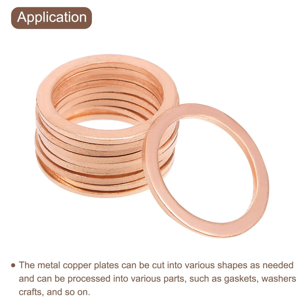 Piastre di rame, 4 pezzi, diametro 15 mm, spessore 3 mm, rame di tipo T2