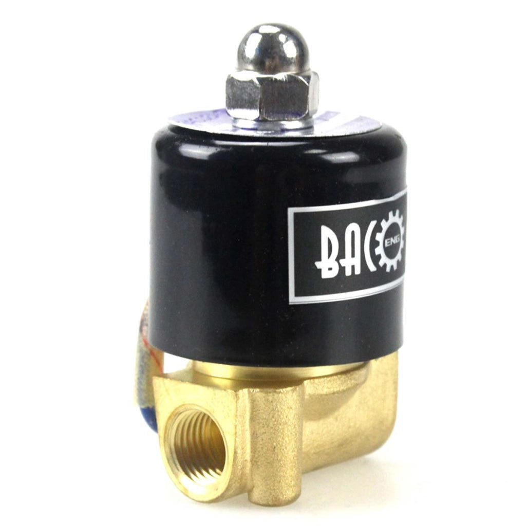 Elettrovalvola AC 230V, raccordo 1/4", in ottone, normalmente chiusa, per acqua, aria e gas