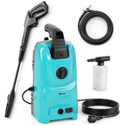 Idropulitrice ad alta pressione 1500W compatta con ugello regolabile e kit pulizia per auto e giardino, 20.5x19x40.4 cm, blu
