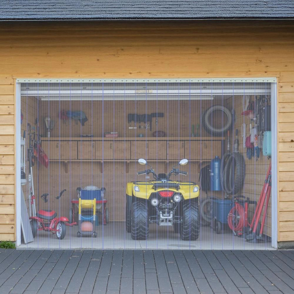 MS-0010 tenda a strisce trasparente PVC, 45,7 m x 30,5 cm, strisce per porte a coste, rotolo grande resistente per garage, magazzini e supermercati