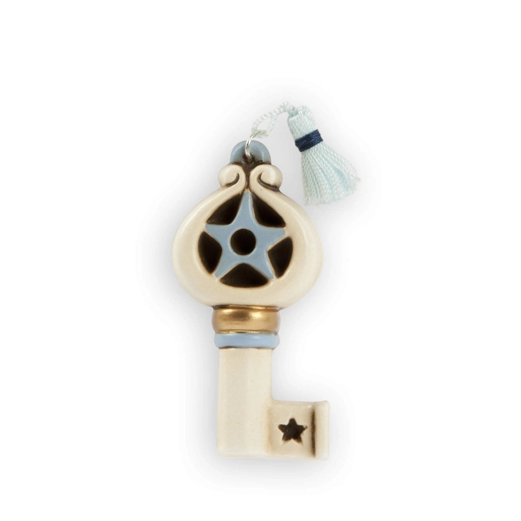 Chiave in Vetroceramica, avorio, piccola – decorata a mano, 1 pezzo