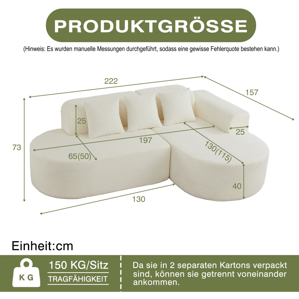 Divano angolare con chaise longue a destra e 3 cuscini schienale in chenille