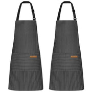Grembiuli da cucina, 2 pezzi, regolabili, con sottili strisce nere
