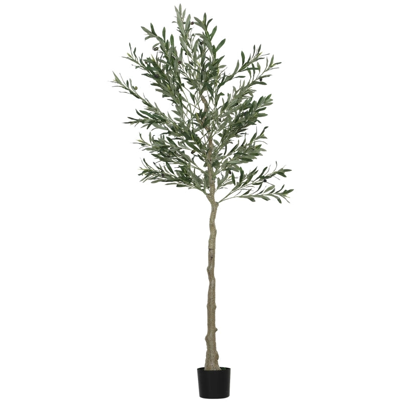 Albero di ulivo artificiale con rami modellabili in plastica verde, altezza 180 cm