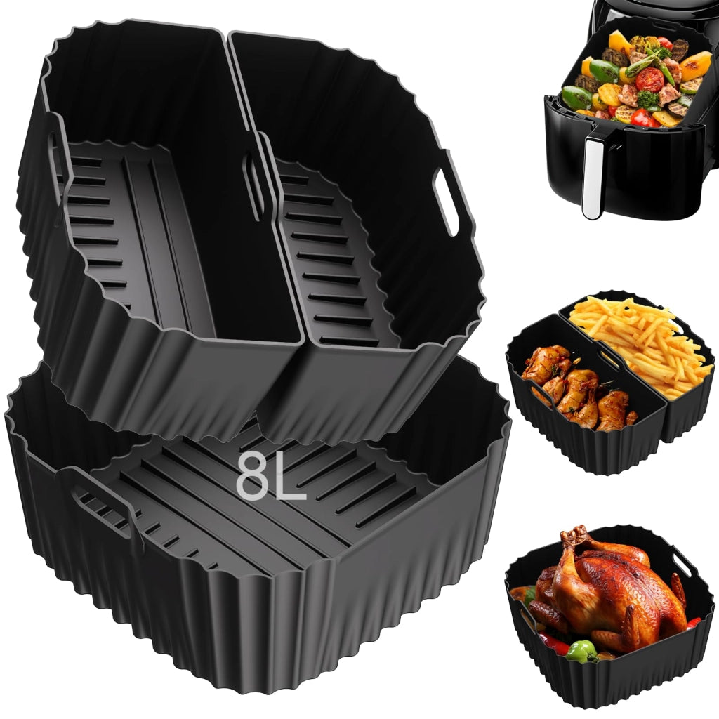 Stampo in silicone per friggitrice ad aria, composto da 3 pezzi, adatto a modelli da 8L/8,3L, lavabile in lavastoviglie