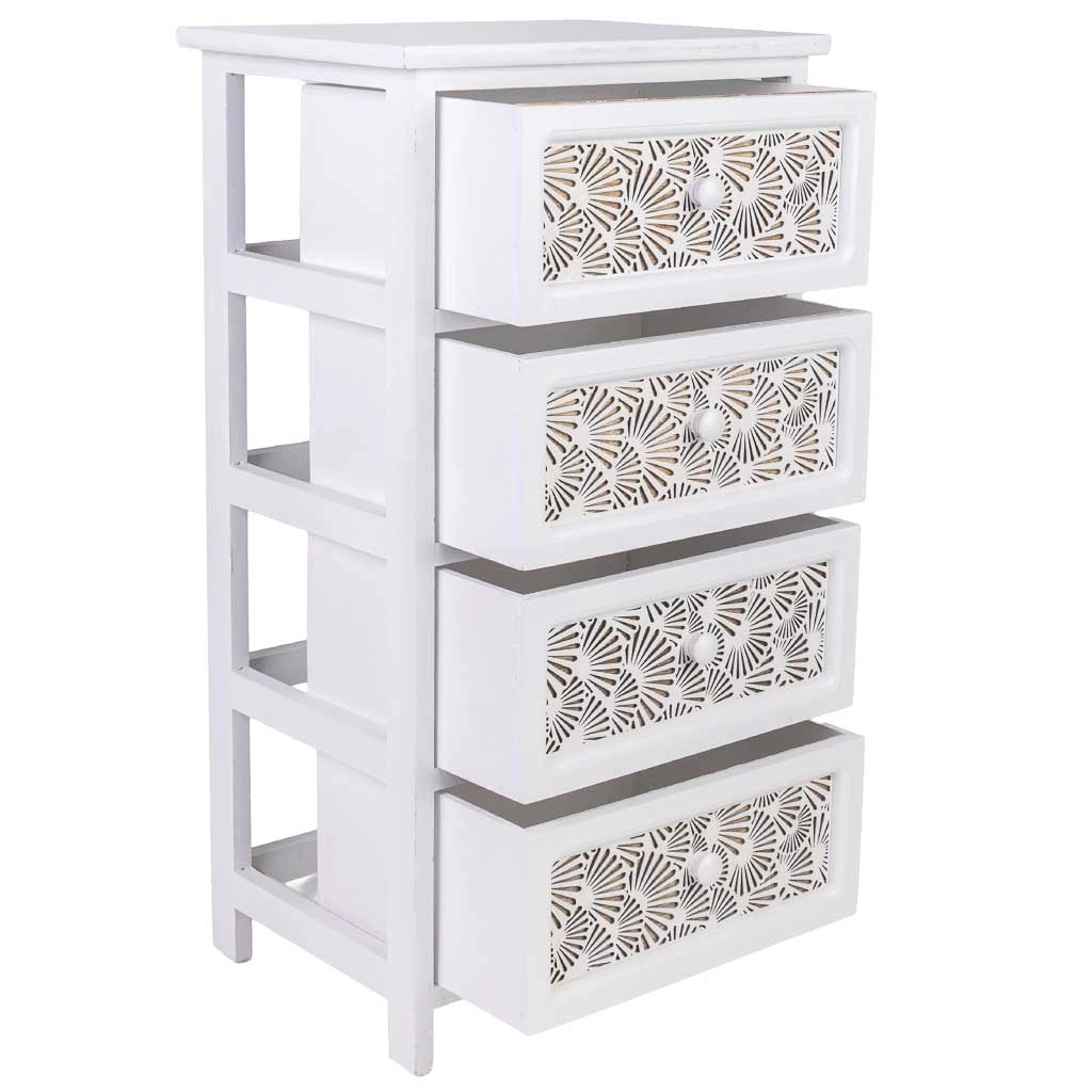 Cassettiera in legno 40x29x73h cm bianca
