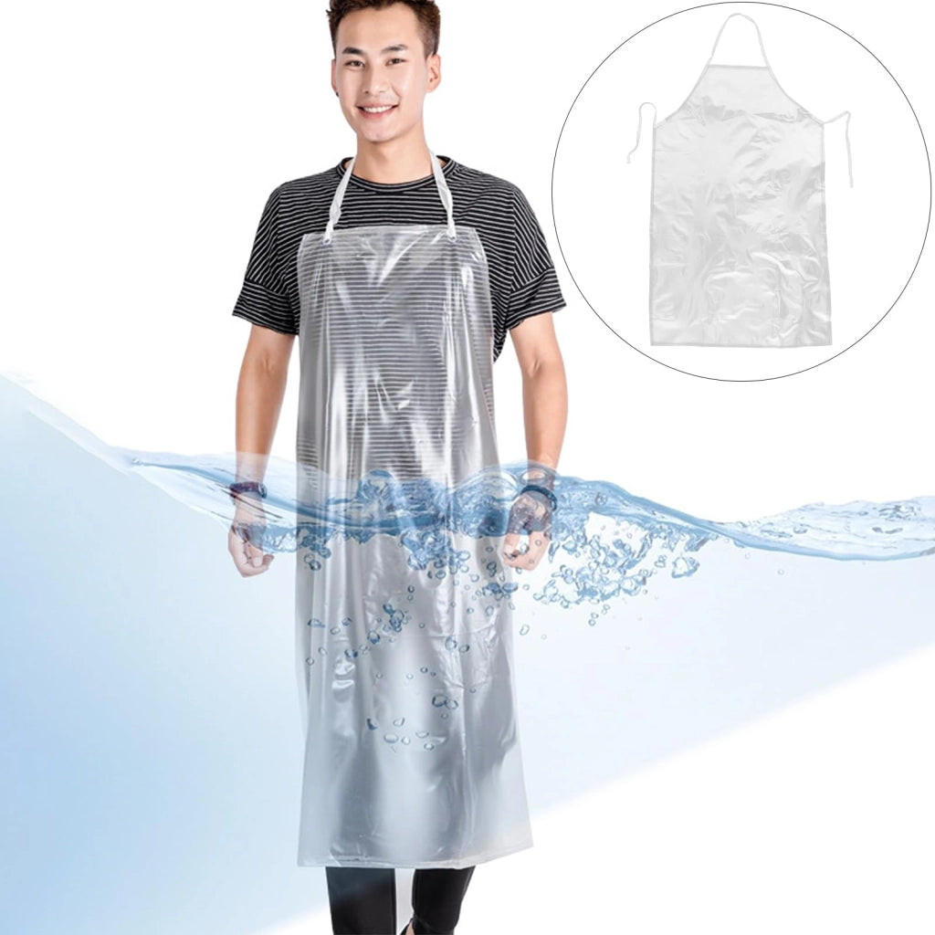 Set di 3 grembiuli da cucina trasparenti in PVC, resistenti all'olio, per uso in cucina