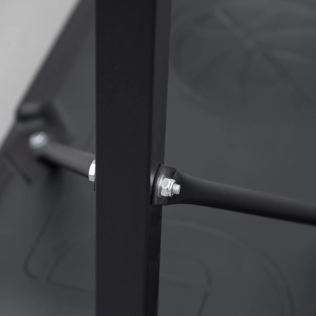 Canestro da basket con supporto in acciaio nero regolabile 195-250 cm con ruote