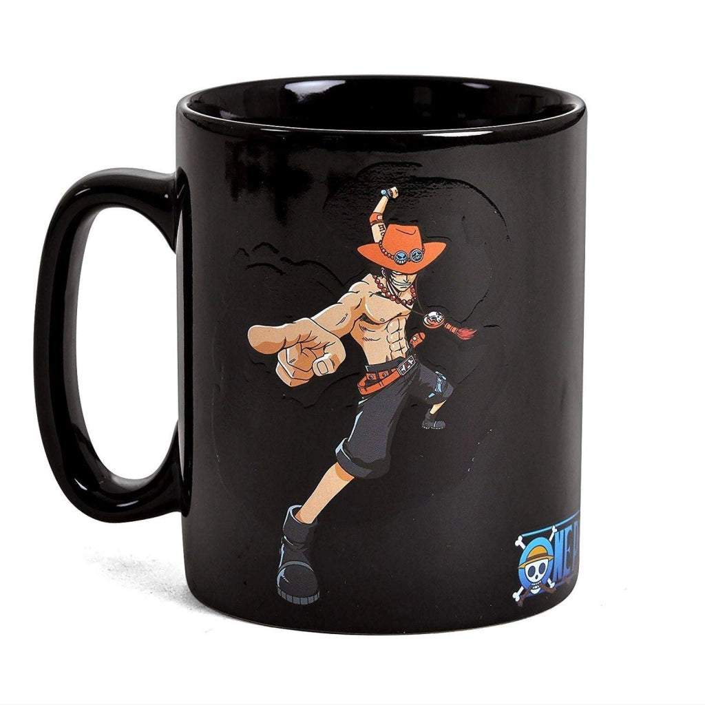 Tazza termocromatica One Piece, 460 ml, con i personaggi Ruffy e Ace